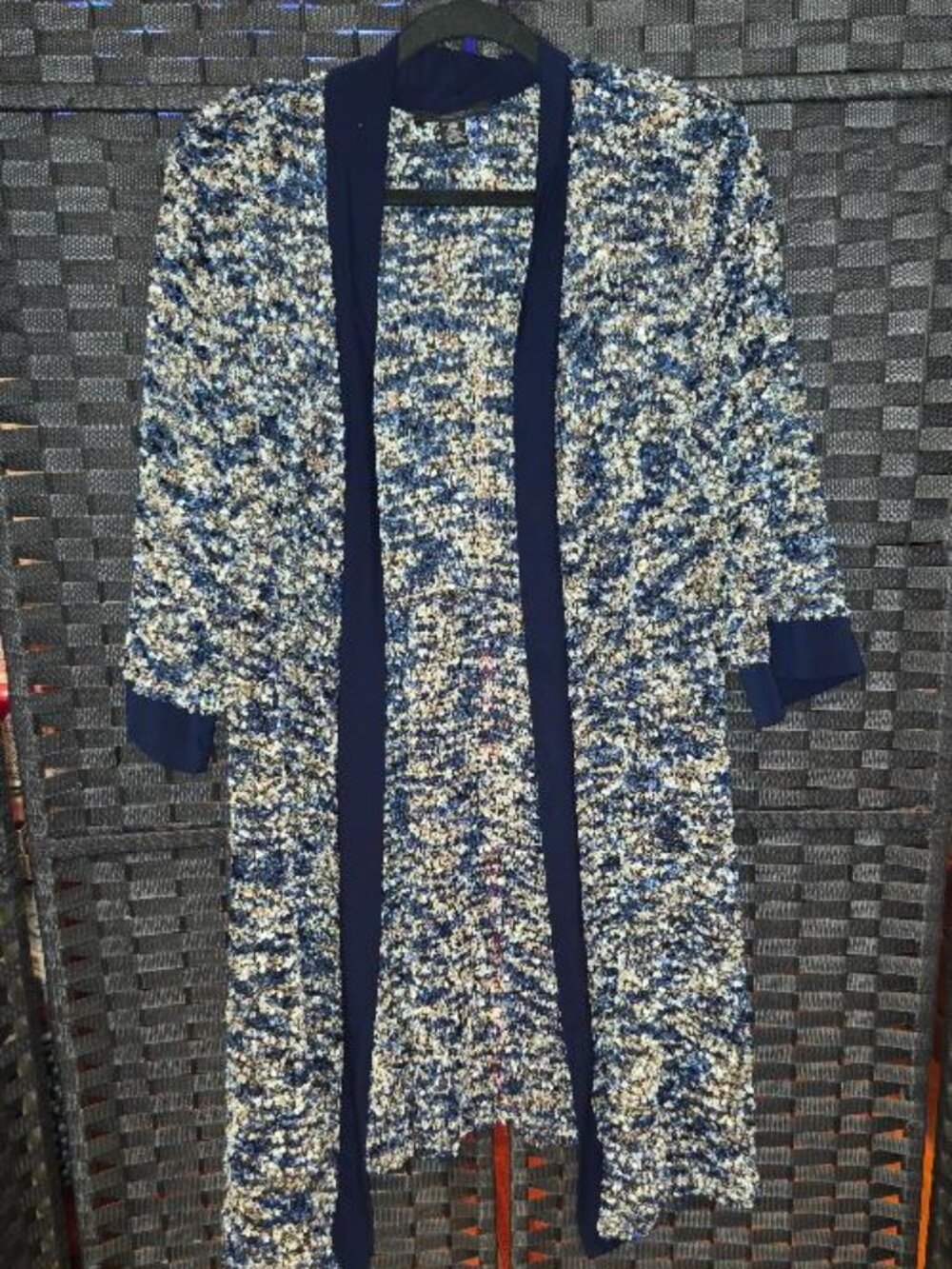 R&M Richards Plus Size Navy and Taupe 2 Piece Jacket Dress Set - Picture 6 of 9